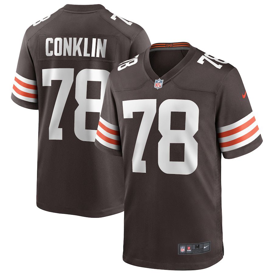 Men Cleveland Browns 78 Jack Conklin Nike Brown Game Player NFL Jersey